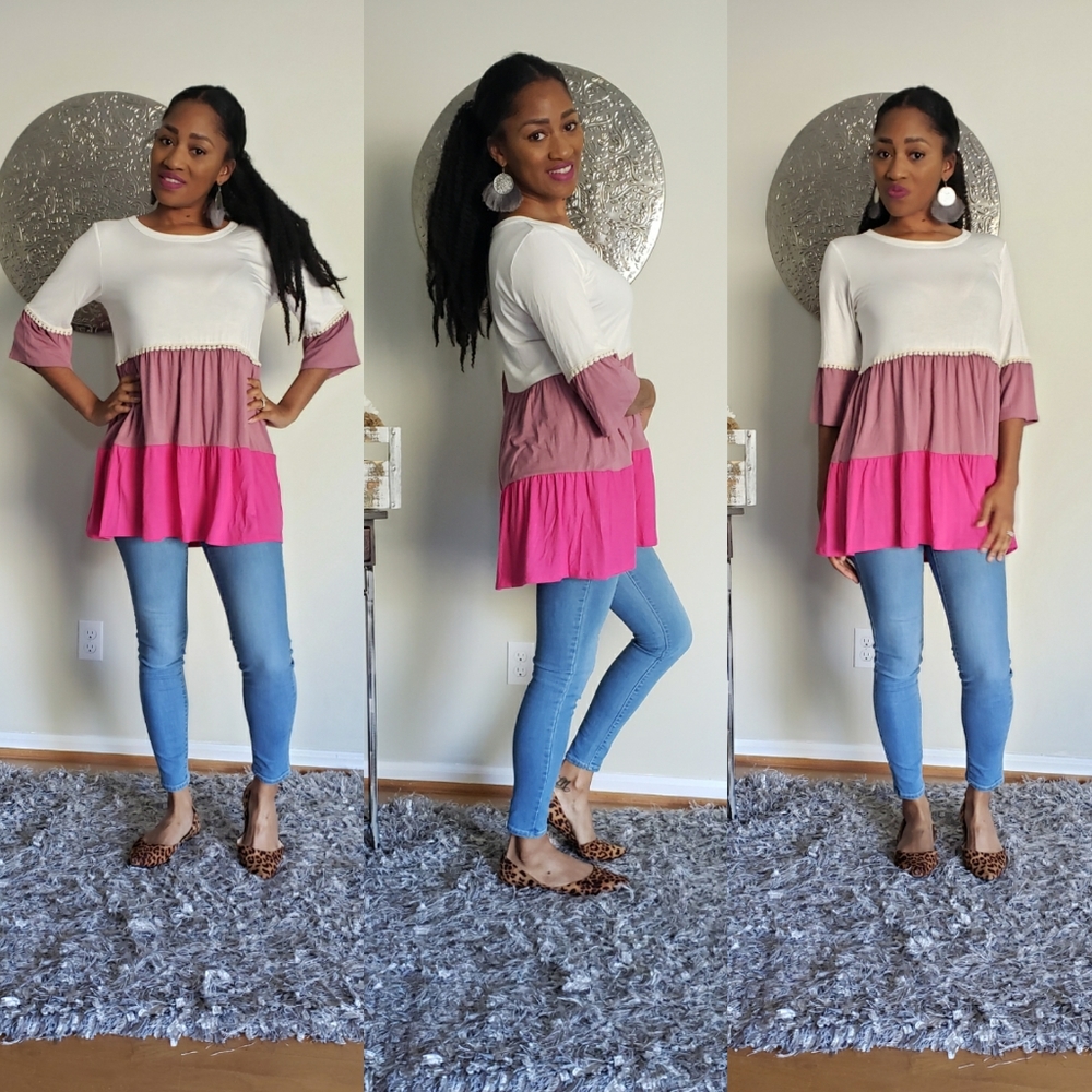 Ivory Mauve Magenta Tunic